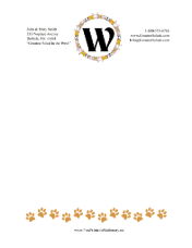 Kid Animal Monogram W stationery design