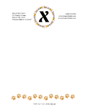 Kid Animal Monogram X stationery design