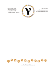 Kid Animal Monogram Y stationery design