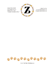 Kid Animal Monogram Z stationery design