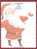 Large Smiling Santa Plaid Border