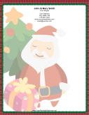 Large Stylized Santa Red Plaid Border