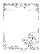 Leprechauns And Shamrocks Black and White