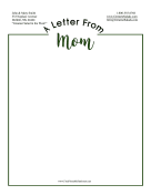Letter From Mom Stationery
