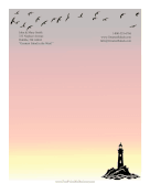 Lighthouse Dusk stationery design