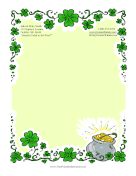 Pot Of Gold And Shamrocks