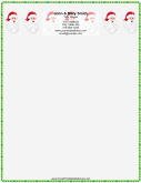 Row of Santas Green Candy Cane Border