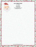 Santa Portrait Greenery Border