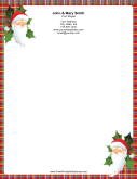 Santa Portraits Plaid Border