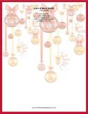 Several Colorful Ornaments Red Border