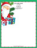 Smiling Santa Candy Cane Border