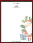 Smiling Santa Green Red Black Border