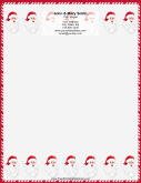 String of Santas Candy Cane Border