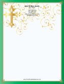 Stylized Cross Green Border