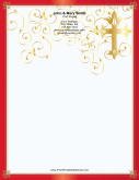 Stylized Cross Red Border