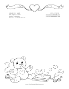 Teddy Bear And Chocolate Black and White